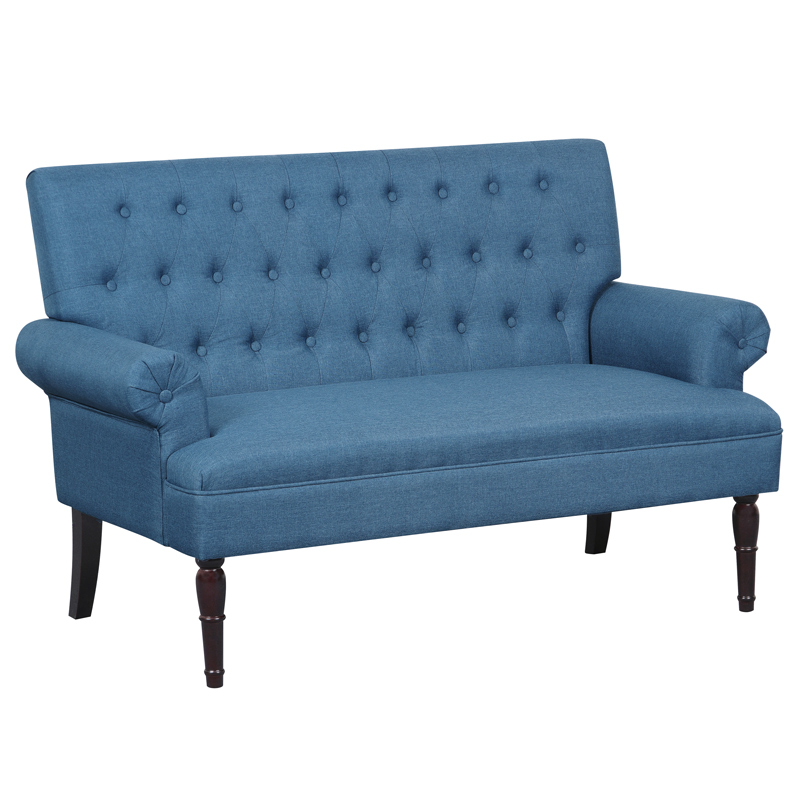 Fabric Bottoned Two Seater Loveseat