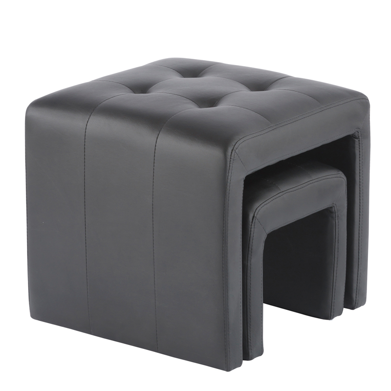 Set of Stow Away PU Leather Footstool WH6012