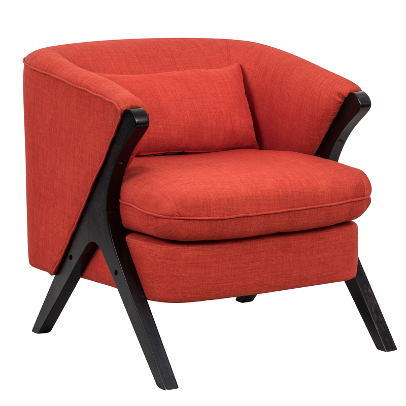 Velvet Fabric Tufted Wooden Framework Armchair