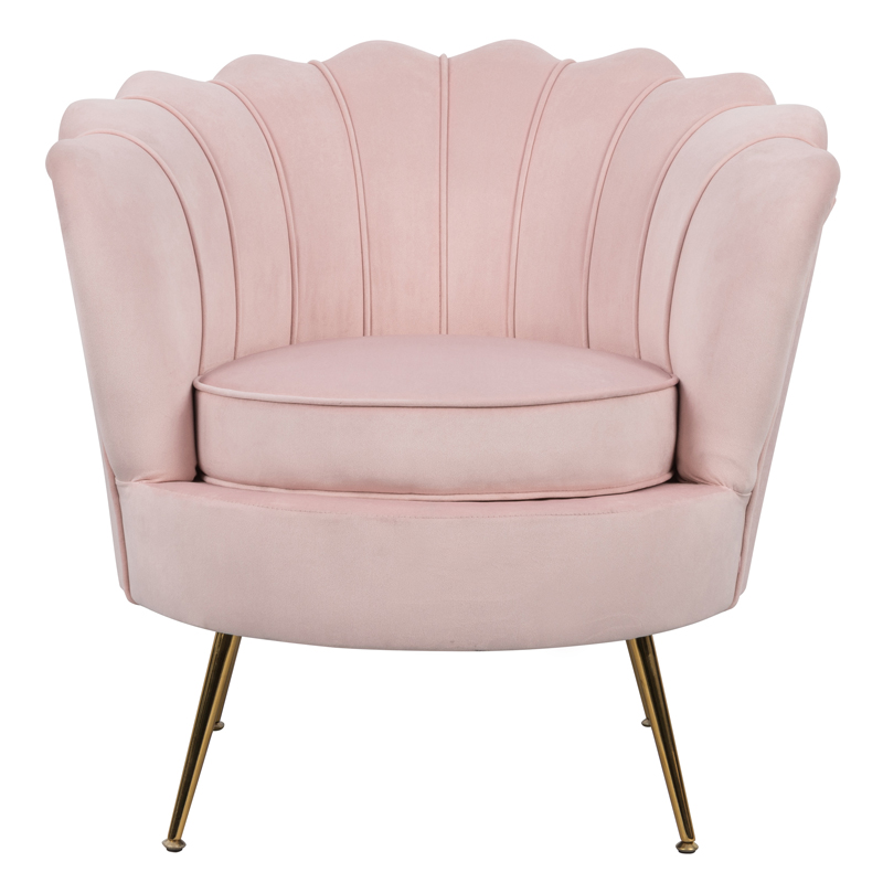 Velvet Tufted Lotus Leaf Armchair