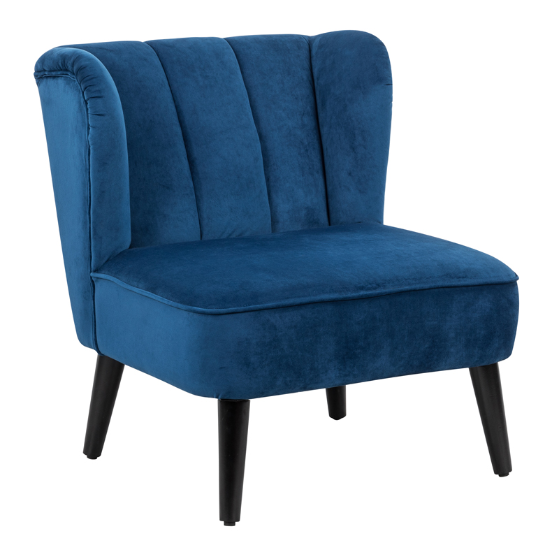Poly Velvet Fabric Tufted Wooden Framework Armchair