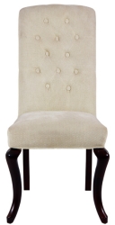 Wooden Leg Fabric Tufted Dining Chair