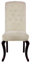 Wooden Leg Fabric Tufted Dining Chair
