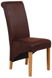 Faux Leather High Back Dining Chair