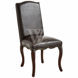 Hand-Nailed Faux Leather Dining Chair