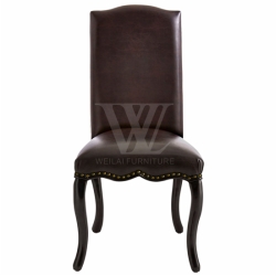 Hand-Nailed Faux Leather Dining Chair