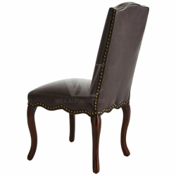 Hand-Nailed Faux Leather Dining Chair