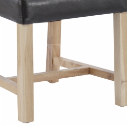 Bonded Leather Oak Legs High Back Dining Chair