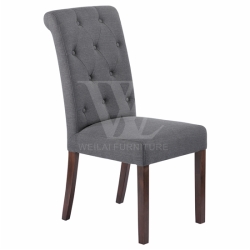 Wooden Legs Tufted Upholstery Dining Chair