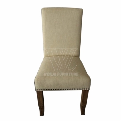 Classic Solid Legs Nailed Dining Chair