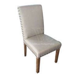 Solid Wood Nailed Fabric Dining Chair