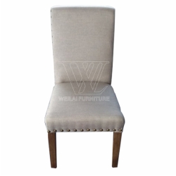 Solid Wood Nailed Fabric Dining Chair