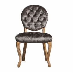 Deluxe Antique Velvet Tufted Dining Chair