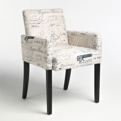 Wood Legs Fabric Armchair