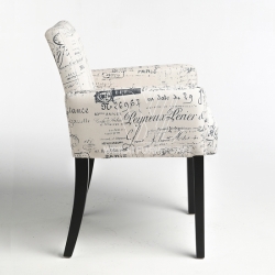 Wood Legs Fabric Armchair