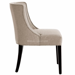 Polyester Fabric Solid Wood Legs Dining Chair