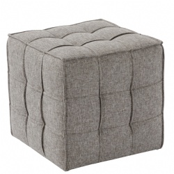 Faux Leather Tufted Cube Ottoman