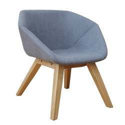 Polyester Upholstery Rubberwood Frame Lounge Chair
