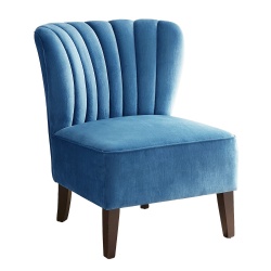 Poly Linen Fabric Tufted Wooden Framework Armchair