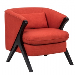 Velvet Fabric Tufted Wooden Framework Armchair