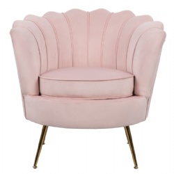 Velvet Tufted Lotus Leaf Armchair