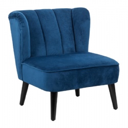 Poly Velvet Fabric Tufted Wooden Framework Armchair